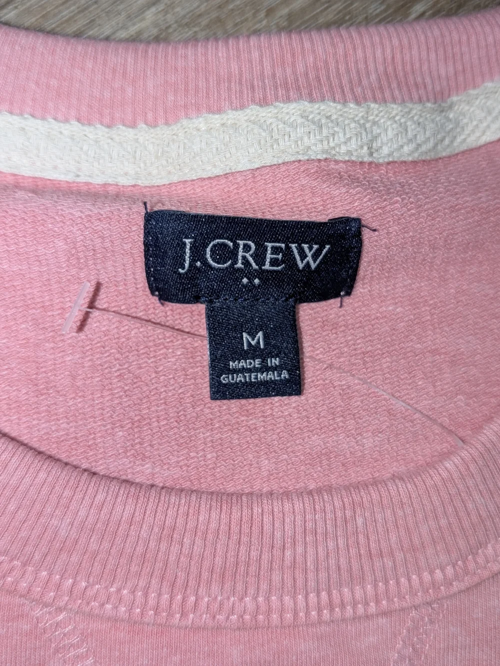 J. Crew Dusty Rose Crewneck Cotton Blend Terry Stretch Sweatshirt Men's MD